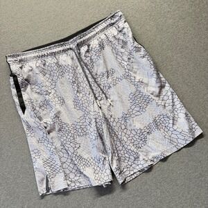 AND1 Mens Basketball Shorts Grey Black Geometric Honeycomb Mesh Size 3XL